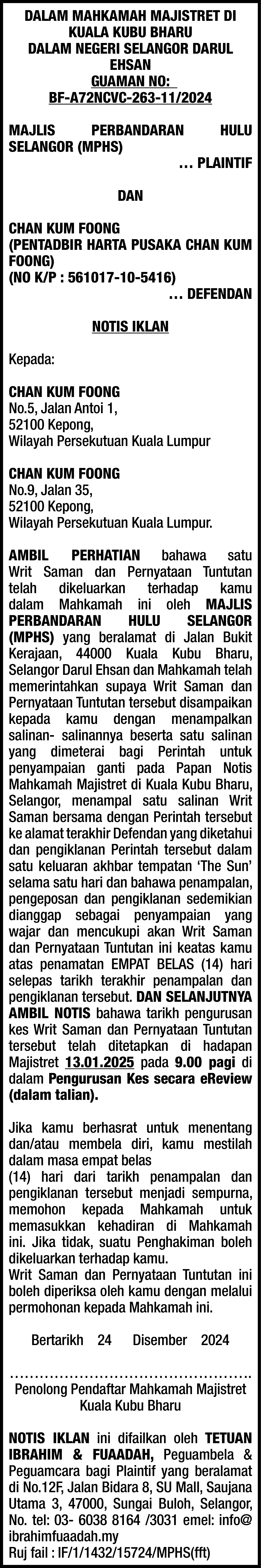IBRAHIM & FUAADAH