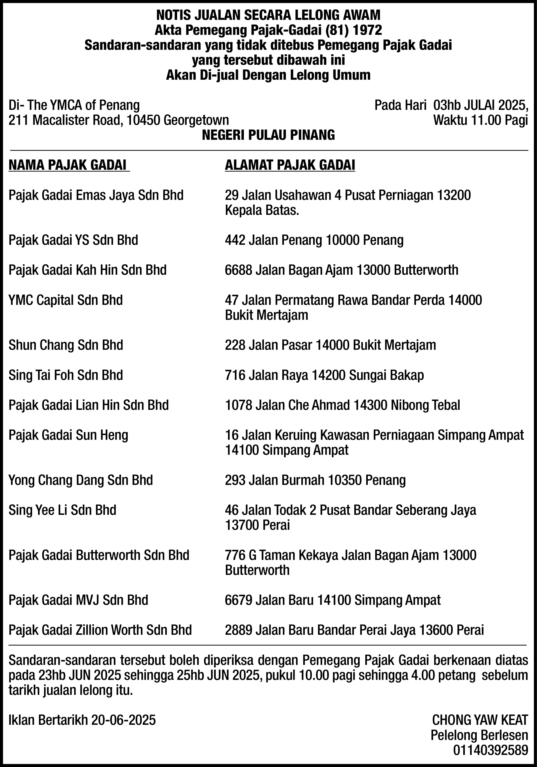 CKC AUCTIONEER SDN BHD