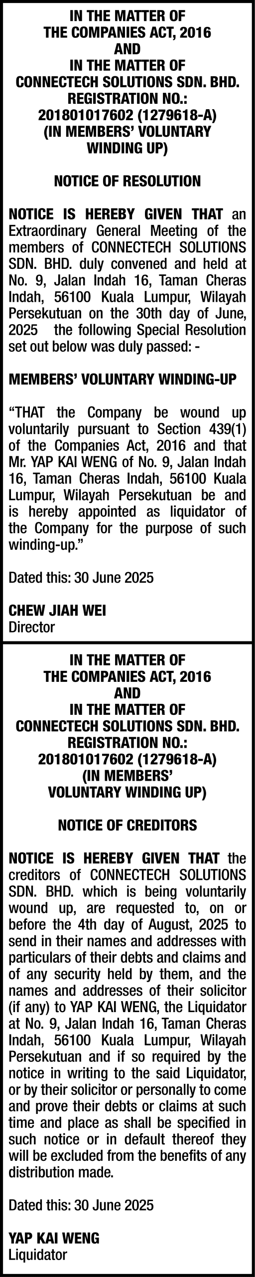 CONNECTECH SOLUTIONS SDN BHD