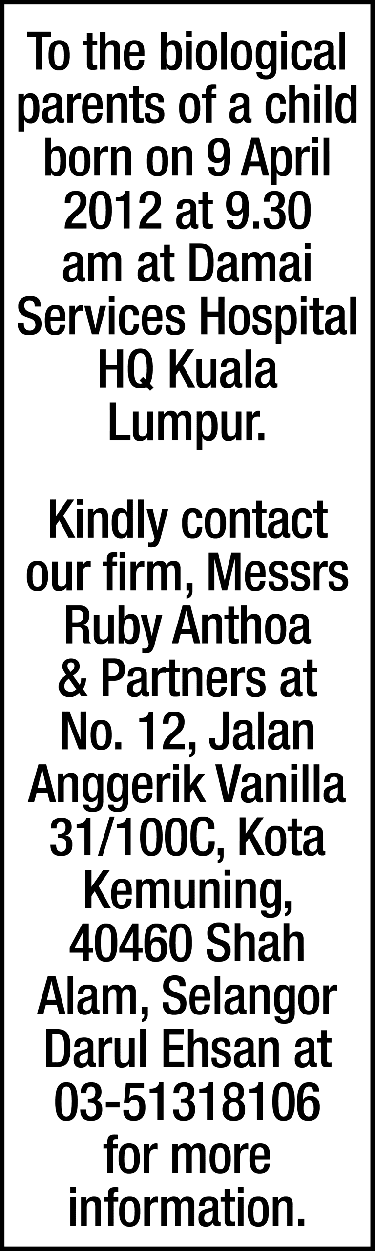 RUBY ANTHOA & PARTNERS