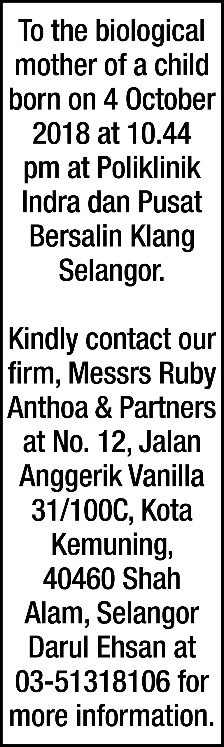 RUBY ANTHOA & PARTNERS