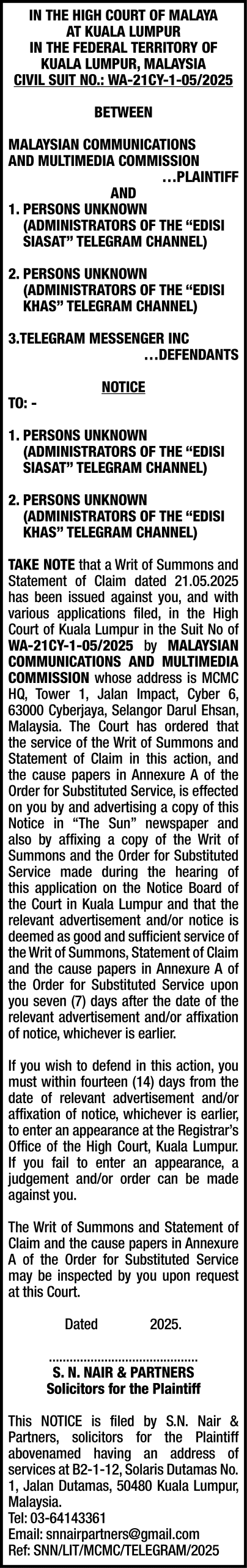 S.N.NAIR & PARTNERS