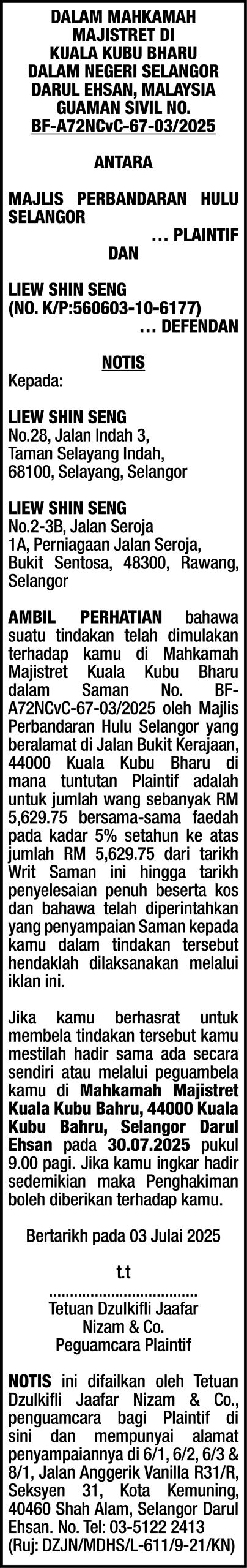 DZULKIFLI JAAFAR NIZAM & CO