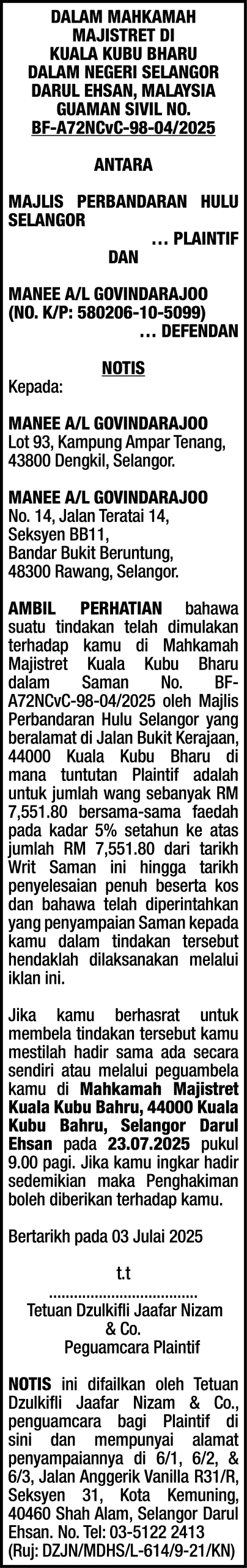 DZULKIFLI JAAFAR NIZAM & CO