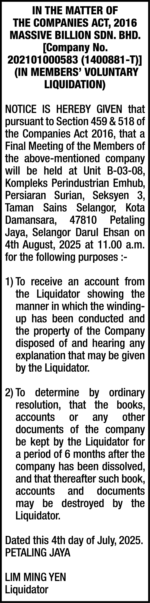 JS MANAGEMENT SERVICES SDN BHD
