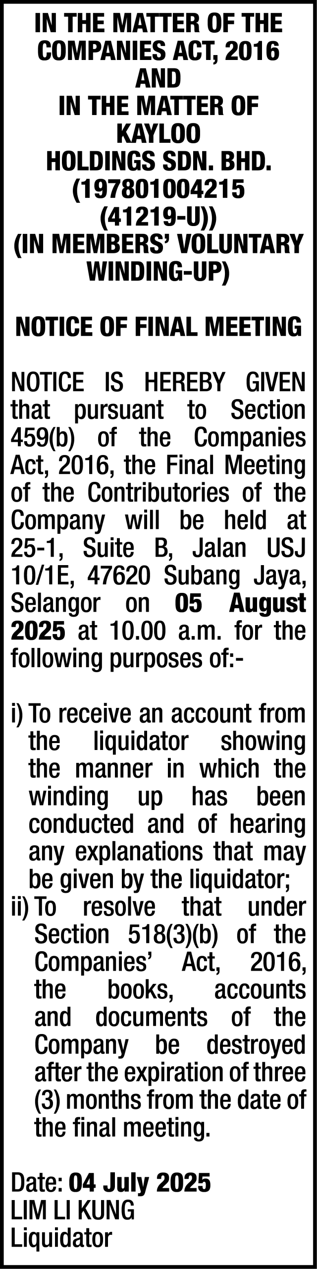 JERICHO CORPORATE ADVISORY SDN BHD