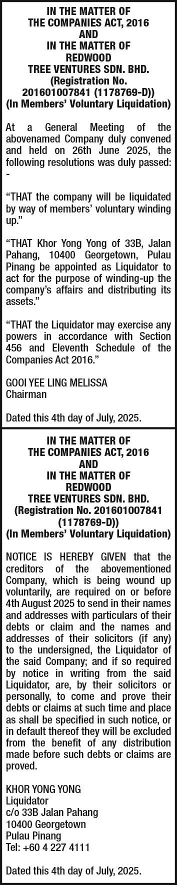 REDWOOD TREE VENTURES SDN. BHD.