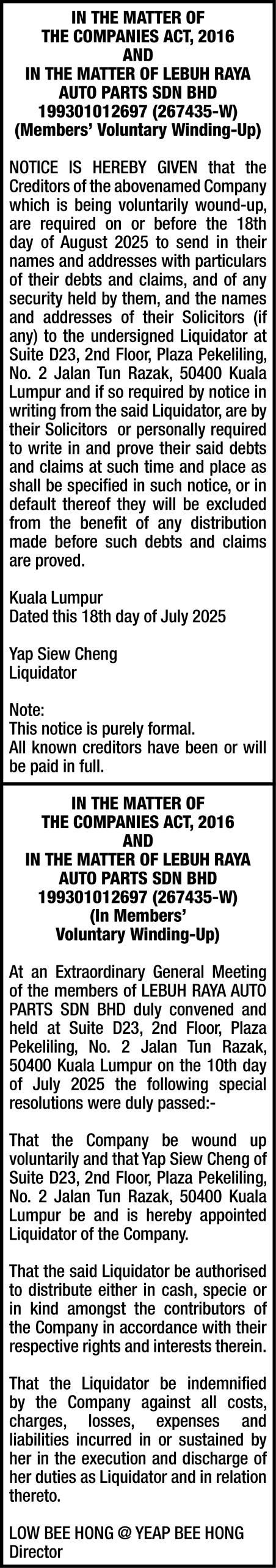 T & L CONSULTANTS SDN BHD