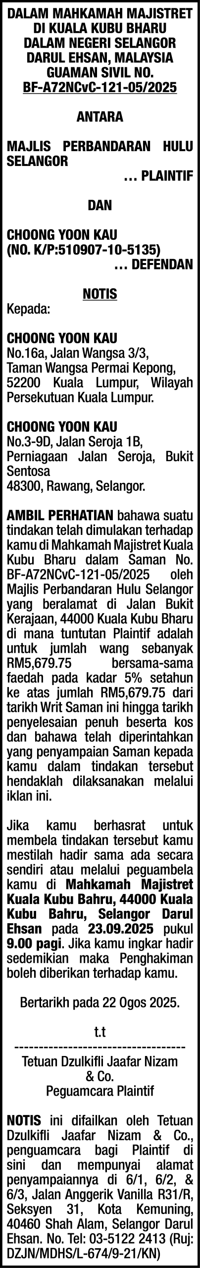 DZULKIFLI JAAFAR NIZAM & CO